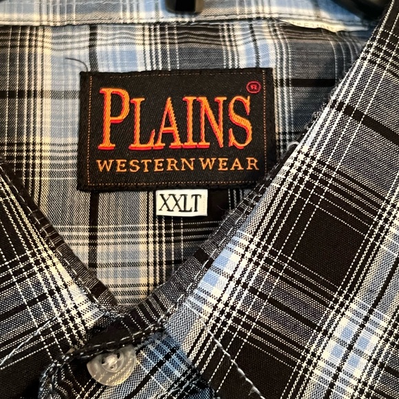 Plains Western Wear Button Down Shirt Xxl Tall - Picture 6 of 11